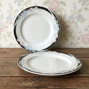 Caravel Excel Iris Tulip Dinner Plates, Set of 2, Vintage Porcelain Dinnerware